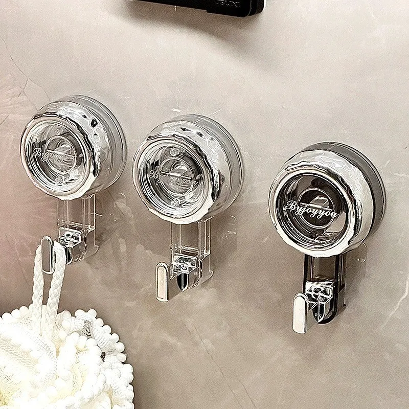 Bathroom Toilet Suction Cup Hook Non-Punching Rotating Wall-Mounted Vacuum Bathroom Hook For Kitchen Door