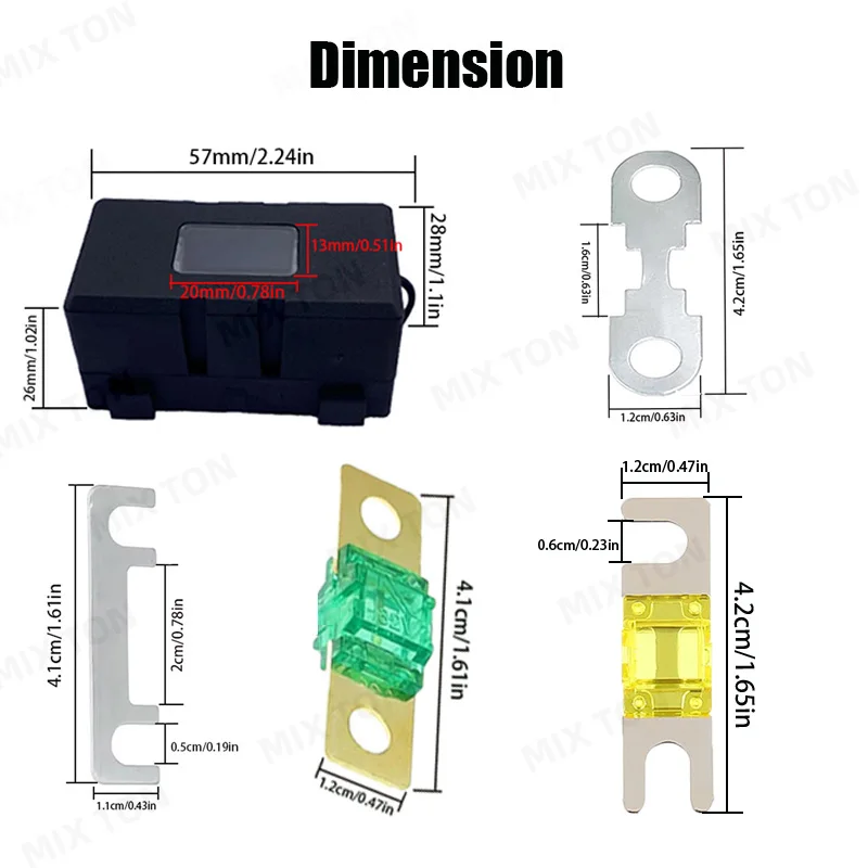1/2/5 шт., держатель предохранителя вилки MIDI и предохранитель вилки ANS, плоский предохранитель 30A/40A/50A/60A/70A/80A/100A/120A/125A для автомобилей, кораблей и т. д.