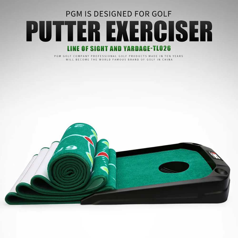 PGM Non Slip 3M Indoor Electric Single Hole Automatic Ball Return Golf Putter Trainer Foldable Golf Practice Mat Golf Green 골프