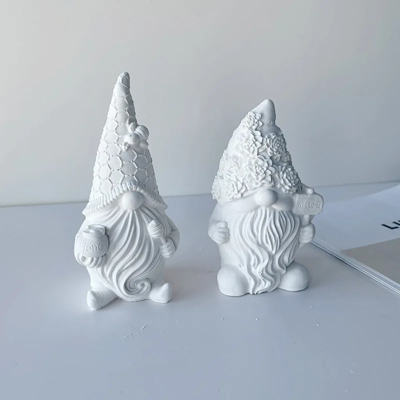 Faceless Santa Silicone Candle Mold DIY Dwarf Diffuser Stone Christmas Gift Handmade Soap Plaster Mold Home Decor Crafts Making