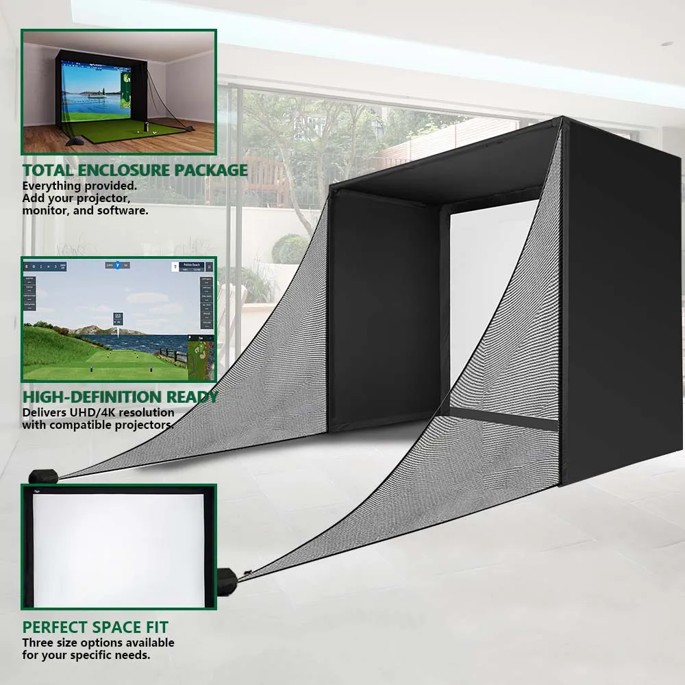 

Golf Simulator Frame Kit Retractable Enclosure Practice Projector Garage Upgrade Golf Simulator Enclosure