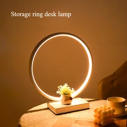 Creative and Minimalist LED Storage Ring Table Lamp Dormitory Desk Bedroom Headboard Decoration Atmosphere Small Night Light