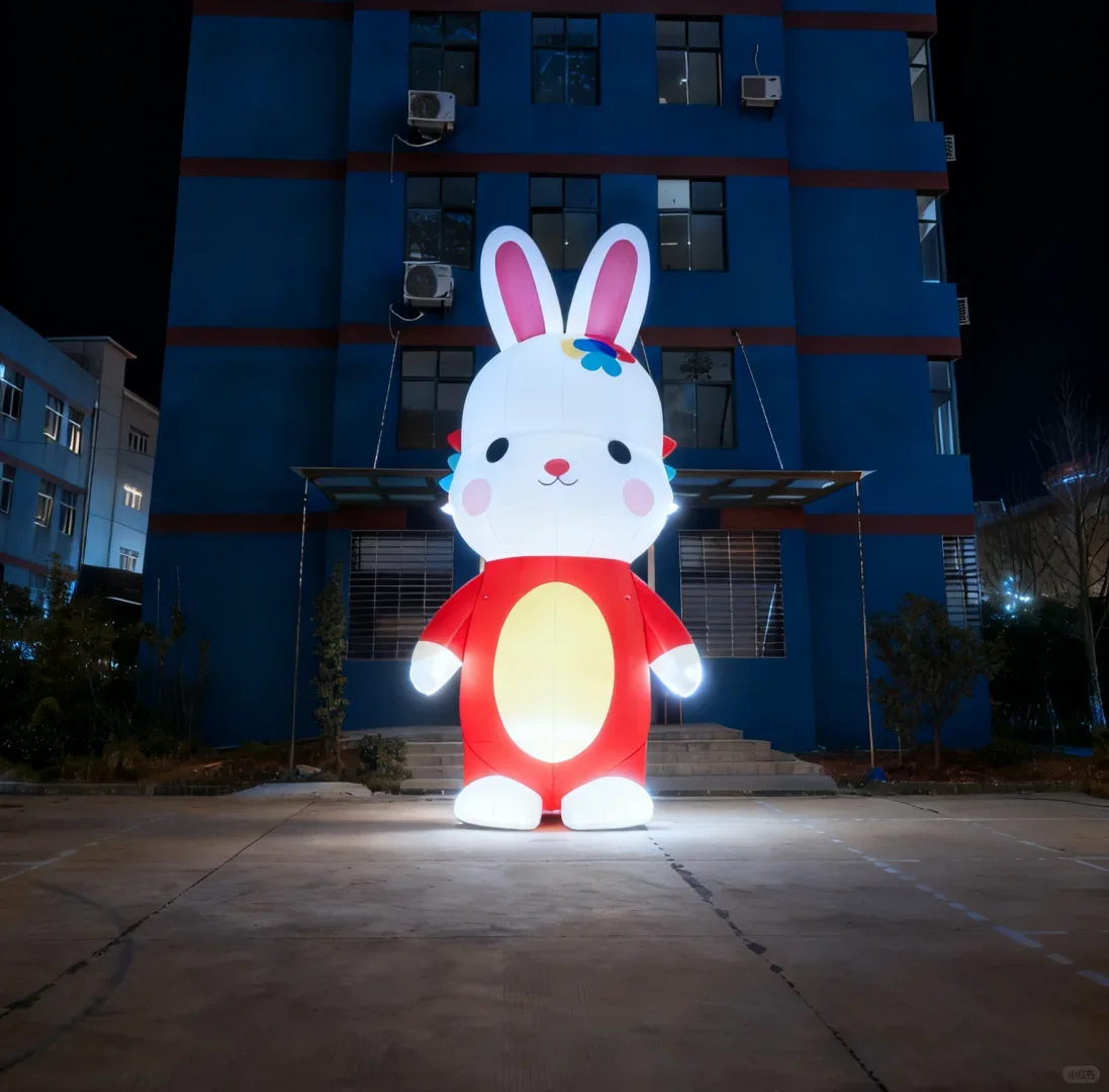 

Giant Inflatable Rabbit Easter Spring Decor Outdoor Yard Display Garden Party Animal Mascot Prop With LED Lights