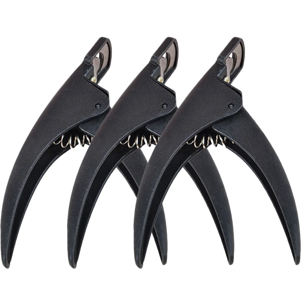 

3pcs Black Straight Clipper Stainless Steel Fake Nail Trimmer U Shaped Manicure Tool For Artificial Nails Nail Art Cutter