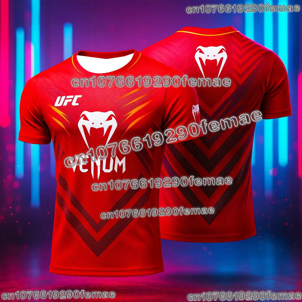 الصيف الرجال UFC ثلاثية الأبعاد مطبوعة التدريب تي شيرت قصير الأكمام ملابس رياضية مريحة عادية س الرقبة للملاكمة MMA الصالة الرياضية تجريب