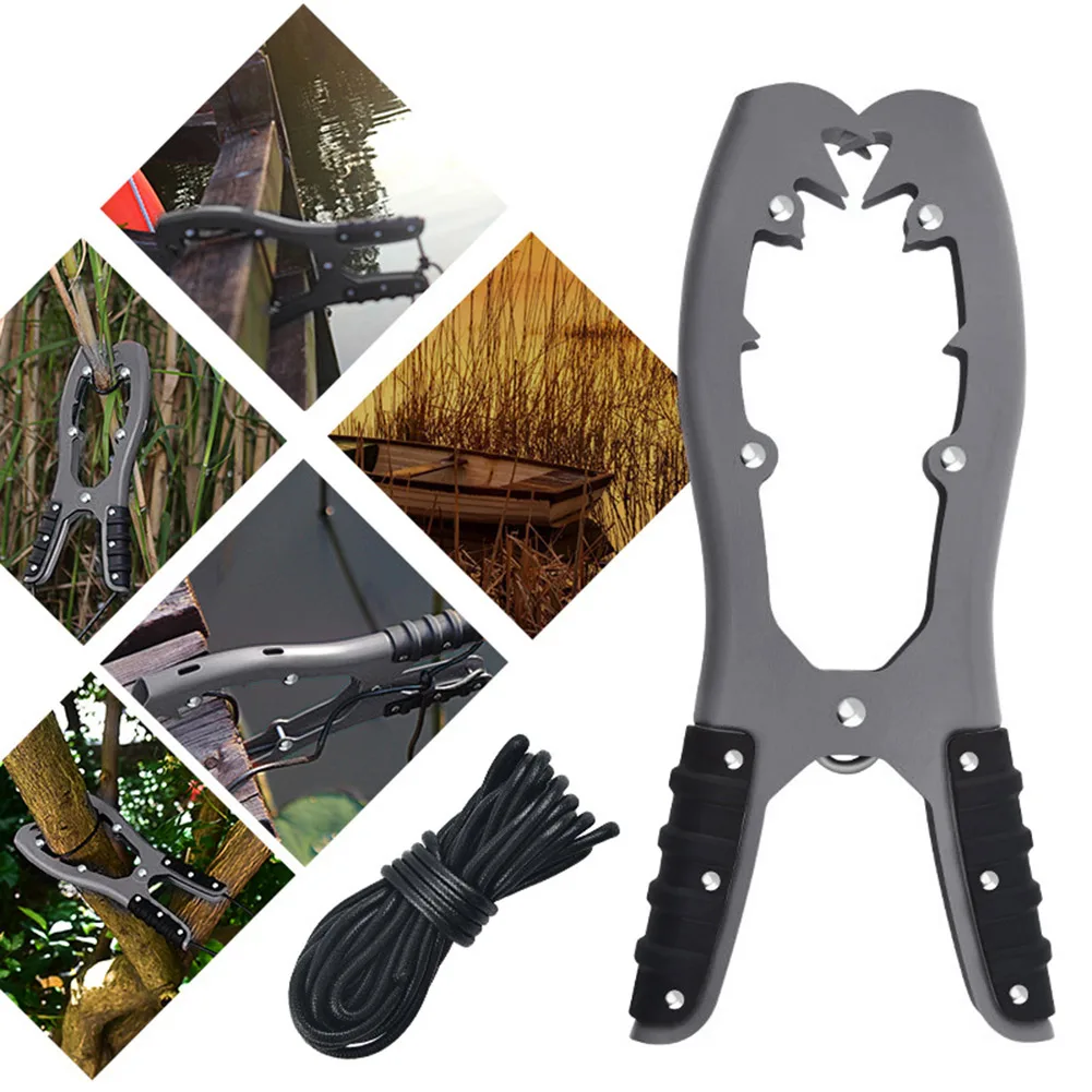 Portable Kayak Grip Anchor with Large Clamping Mouth Fishing Brush Gripper 16 Feet Paracord Gear Stainless Steel Anchor Grip