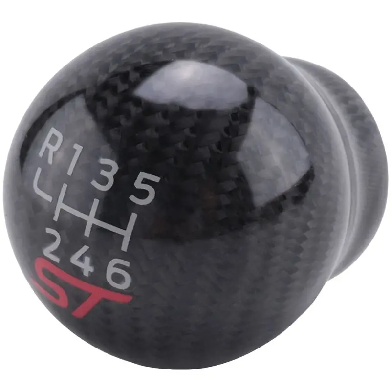 

5X 6 Speed Car Racing ST Carbon Fiber Gear Shift Knob For Ford Focus ST RS Fiesta ST