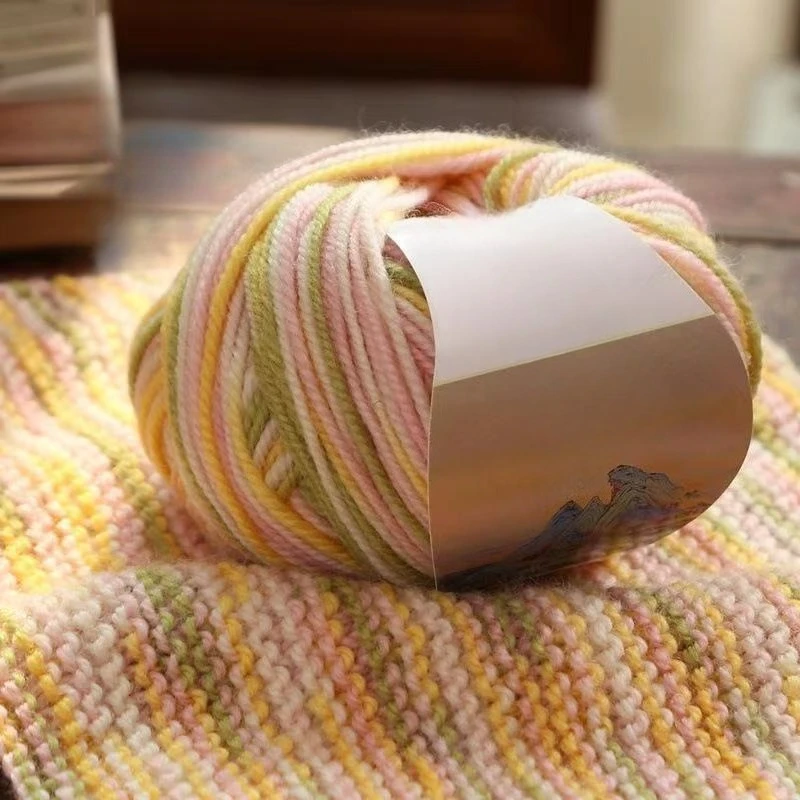 100% Section-dyed Pure Wool, Fancy Medium-thick Alpaca Yarn Ball, 50g Hand-crocheted Flower Fairy Sweater Knitting Scarf Yarn