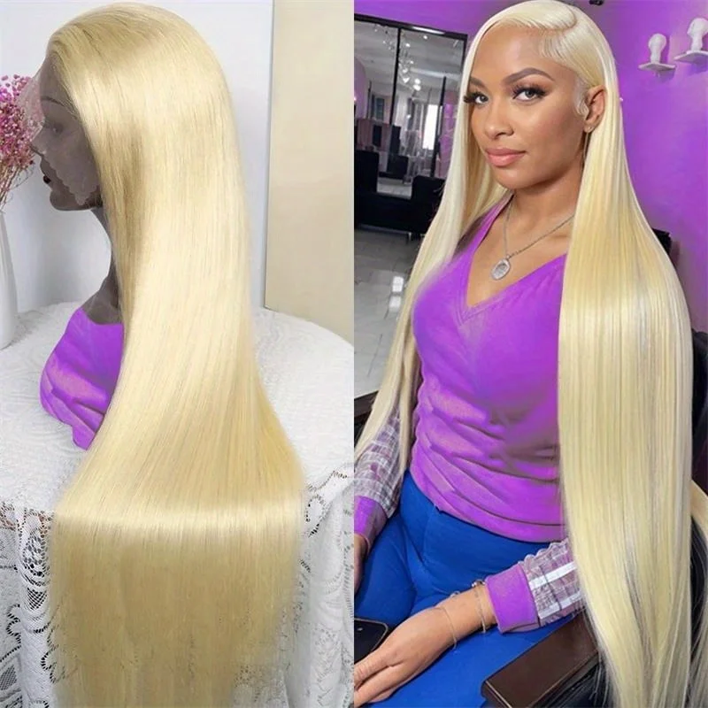 

613 lace front wigs 13x6 hd lace Frontal wig 30 40 inch Blonde Brazilian Bone Straight 100% human hair For Women Choice