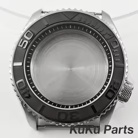 Mod NH35 Silver 42mm SKX007 Men Dive Watch Cases Black Ring Ceramic Bezel Watch Case For NH35 NH36 4R35 Movement For 28.5mm Dial