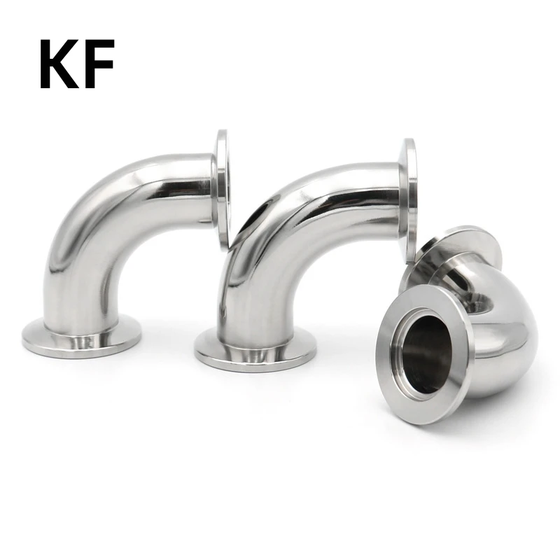 

KF Vacuum 90 Degree Elbow KF16 KF25 KF40 KF50 304 Stainless Steel Tri Clamp Flange Joint Pipe Fitting Tube