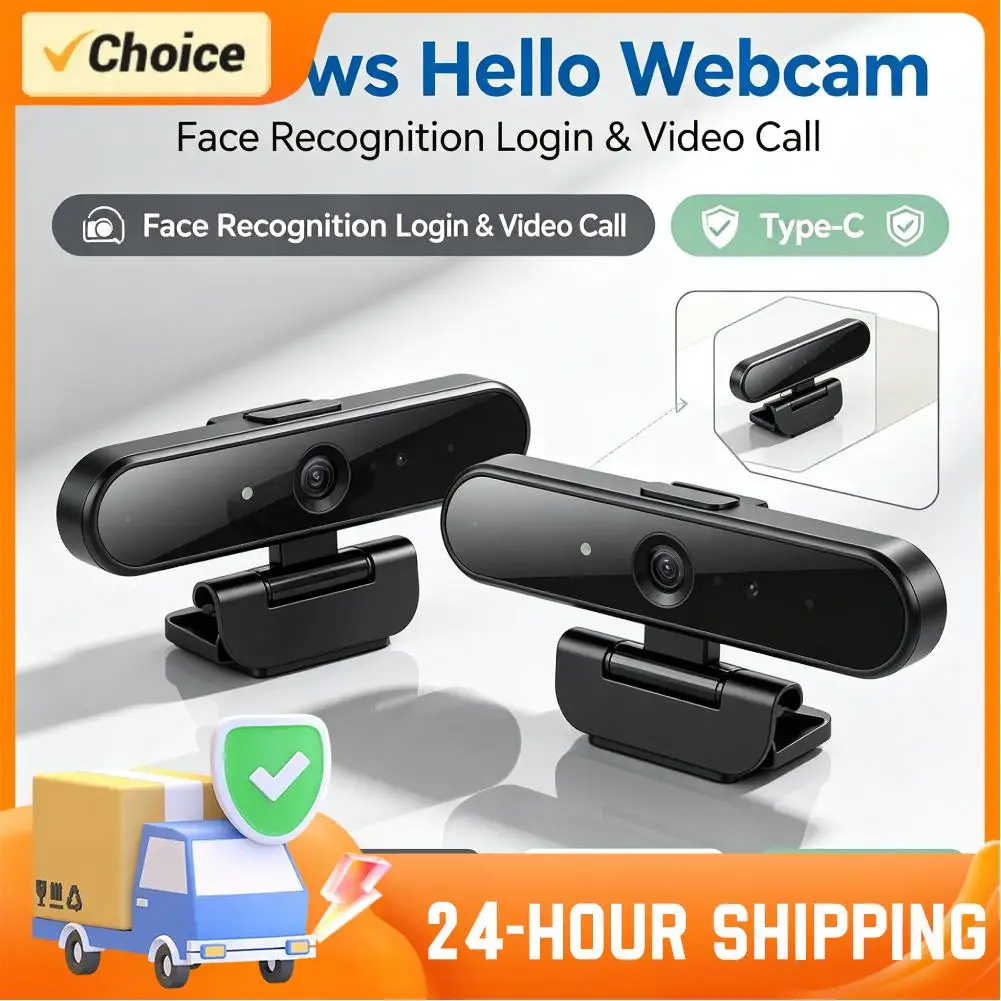 Facial Recognition Webcam 1MP 720P/2MP 1080P for Windows 10/11 Identification Login Web Camera for Laptop Desktop Computer