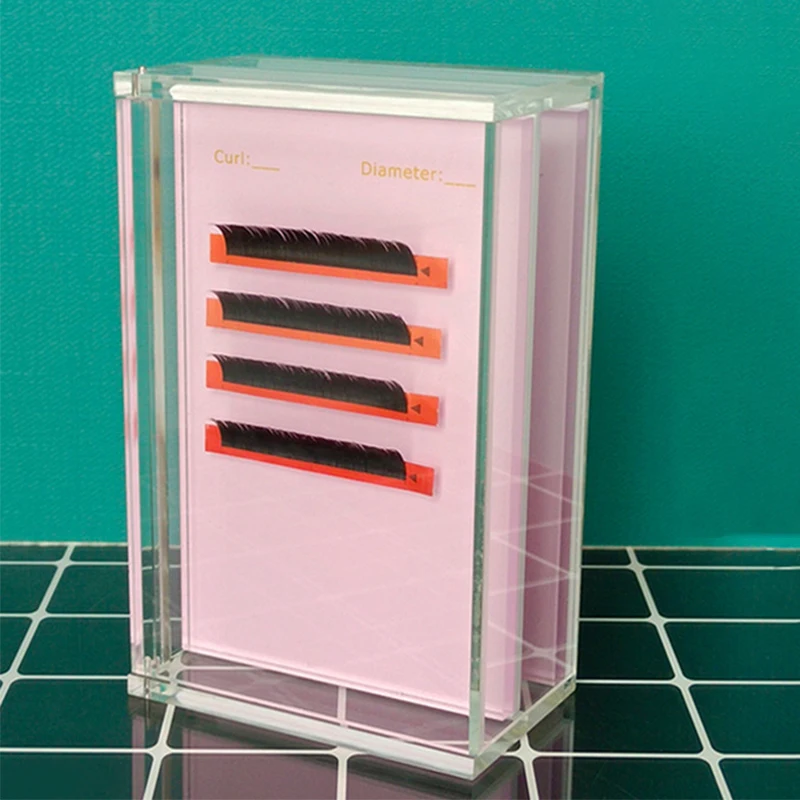 2 Layers Eyelash Extension Storage Box Acrylic Glue Pallet Holder Storage Box for Individual Volume Lash Extension Display