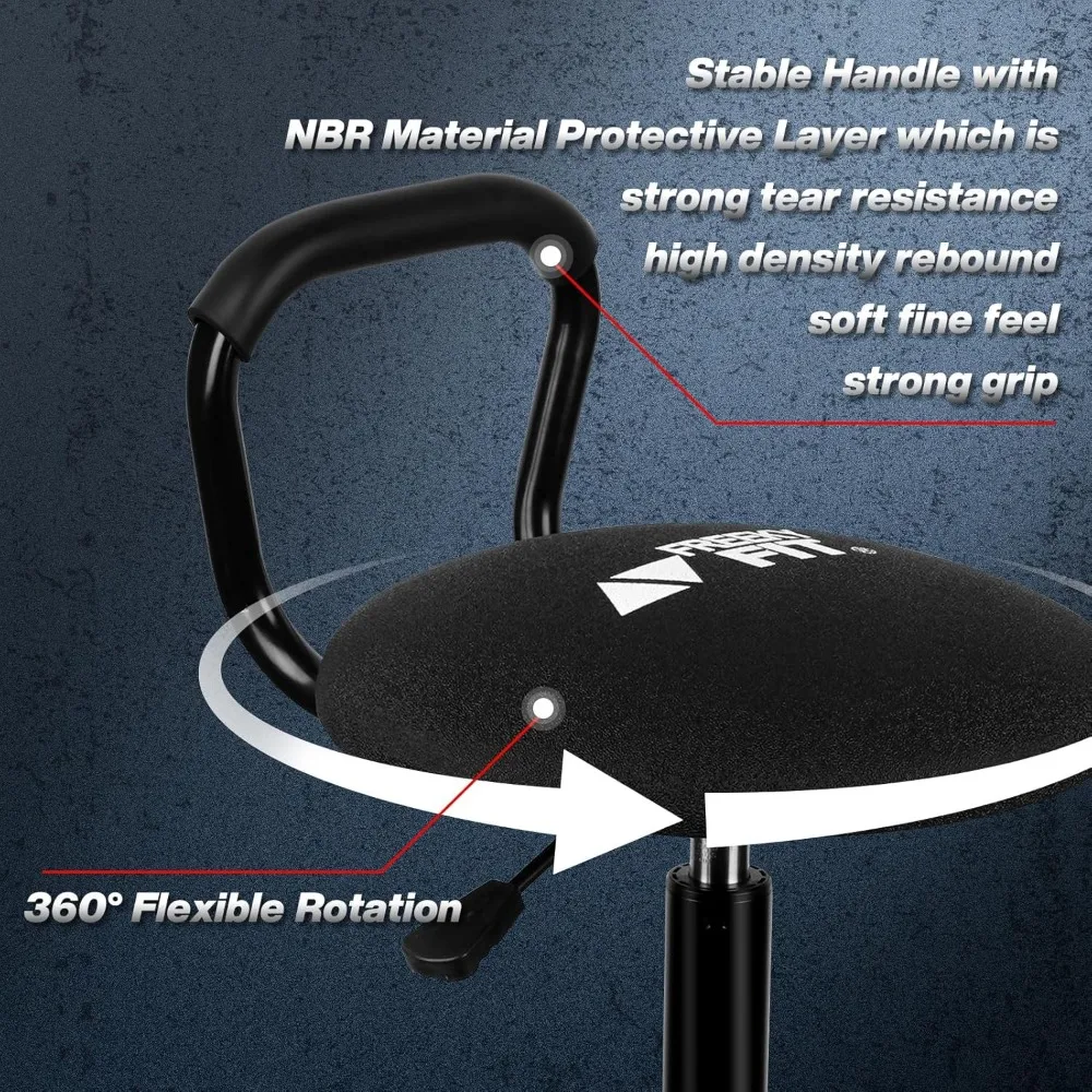 Adjustable Height Swivel Garage Stool with Backrest, Heavy Duty 300 LBS Capacity, Black for Home Workshop