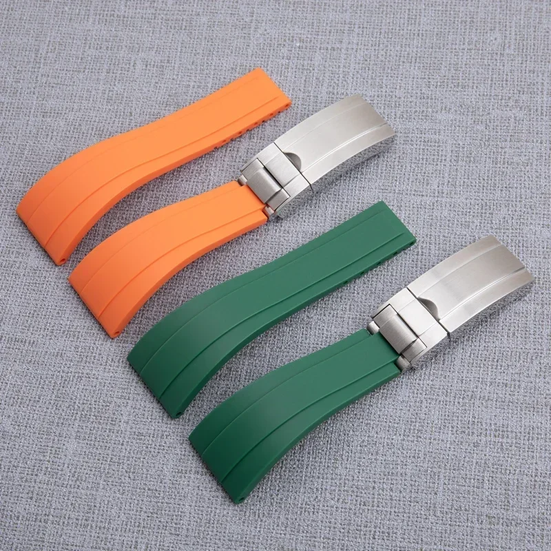 لحزام رولكس لـ DeepSea Sea-dwelsterpertual 20 مللي متر 21 مللي متر حزام ساعة ذو نهاية مسطحة حزام ساعة مطاطي ناعم