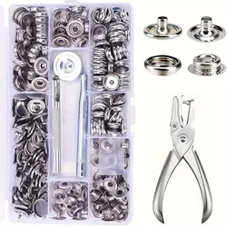 100/270-Pieces Stainless Steel Marine Grade Canvas and Upholstery Boat Cover Snap Button Fastener Kit with  Setting Tool