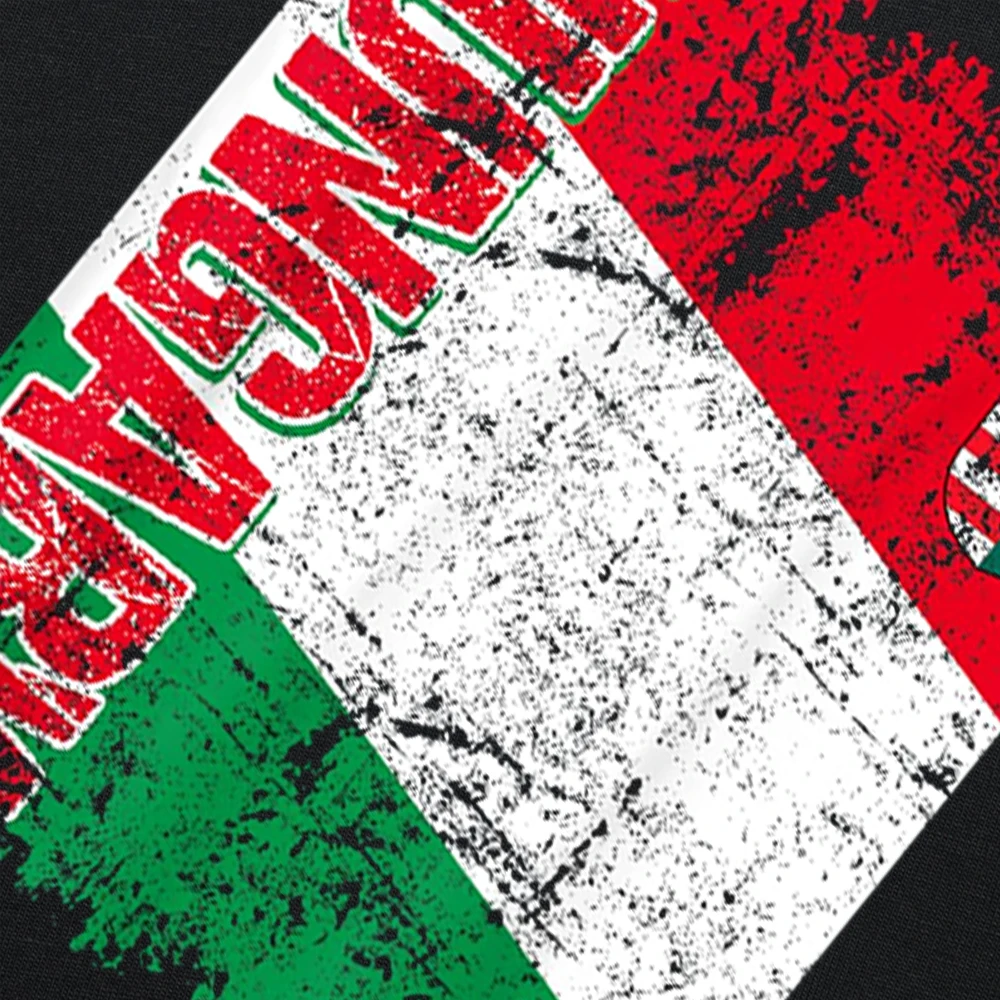 Ungarn-Flagge Vintage T-Shirts für Herren und Damen, modisches, lässiges T-Shirt aus 100 % Baumwolle, lockerer, übergroßer Rundhalsausschnitt, Hip-Hop-T-Shirt – Detail 5