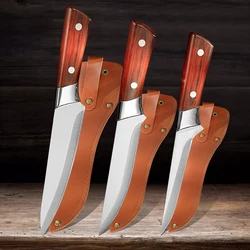 Butcher Bone Cutting Knife for Meat Chef's Knife with Sheath Slaughtering Sheep Fish Pig Sharp Steel Knives