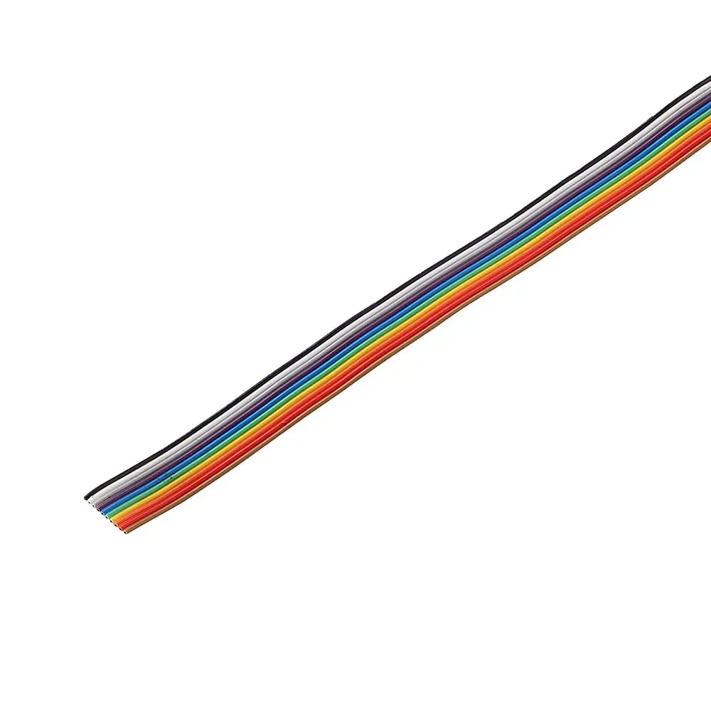 Cable de cinta plana arcoíris DuPont, conector FC dupont, 1,27mm, IDC, 1/3/5 metros, 10/16/20/26/34/40P, 2,54mm