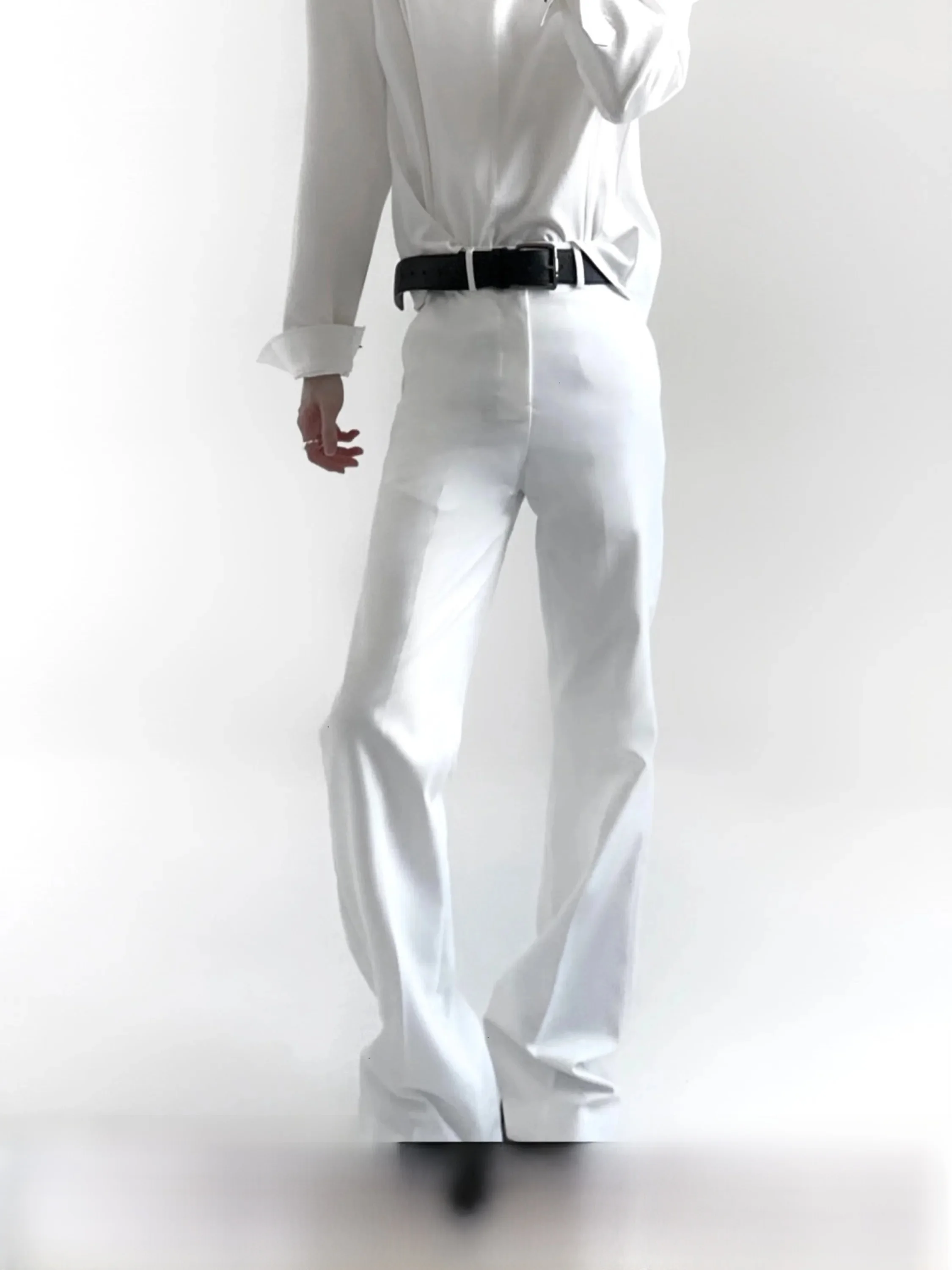 Men's High Waist Straight Leg Pants Autumn Mountain Wind God Micro Flared West Pants Drapey Advanced Sense Casual High Waist