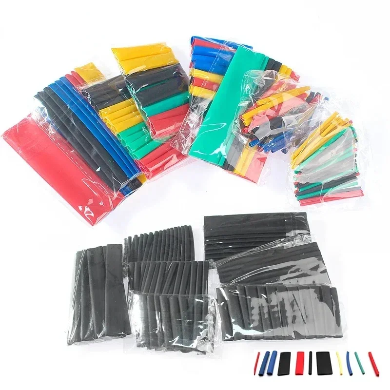 127/164/280/560pcs Heat Shrinkable Tube Insulation Tube Heat Shrink Wrapping Kit Electrical Connection Wire Cable Sleeving 2:1