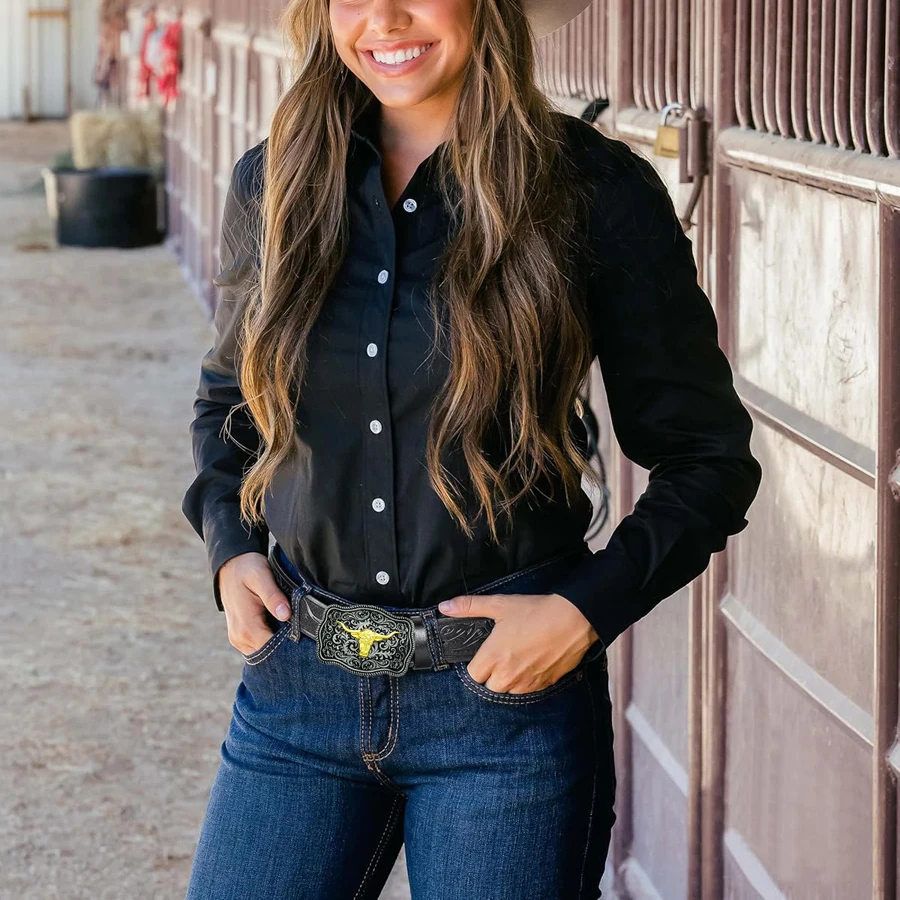 Western cowboy style men's belt vintage fashion for jeans and casual pants suitable for work business and sports Christmas h