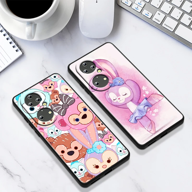 Disney StellaLou Purple For Huawei P50 P40 P30 P20 P10 Pro Lite P Smart Z 2021 2019 4G 5G Silicone Soft Black Phone Case