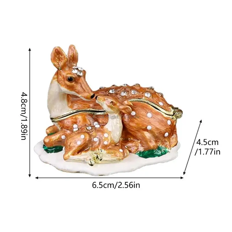 

Delicate Zinc Alloy Deer Jewelry Keeper With Smooth Hinge For Easy Opening
