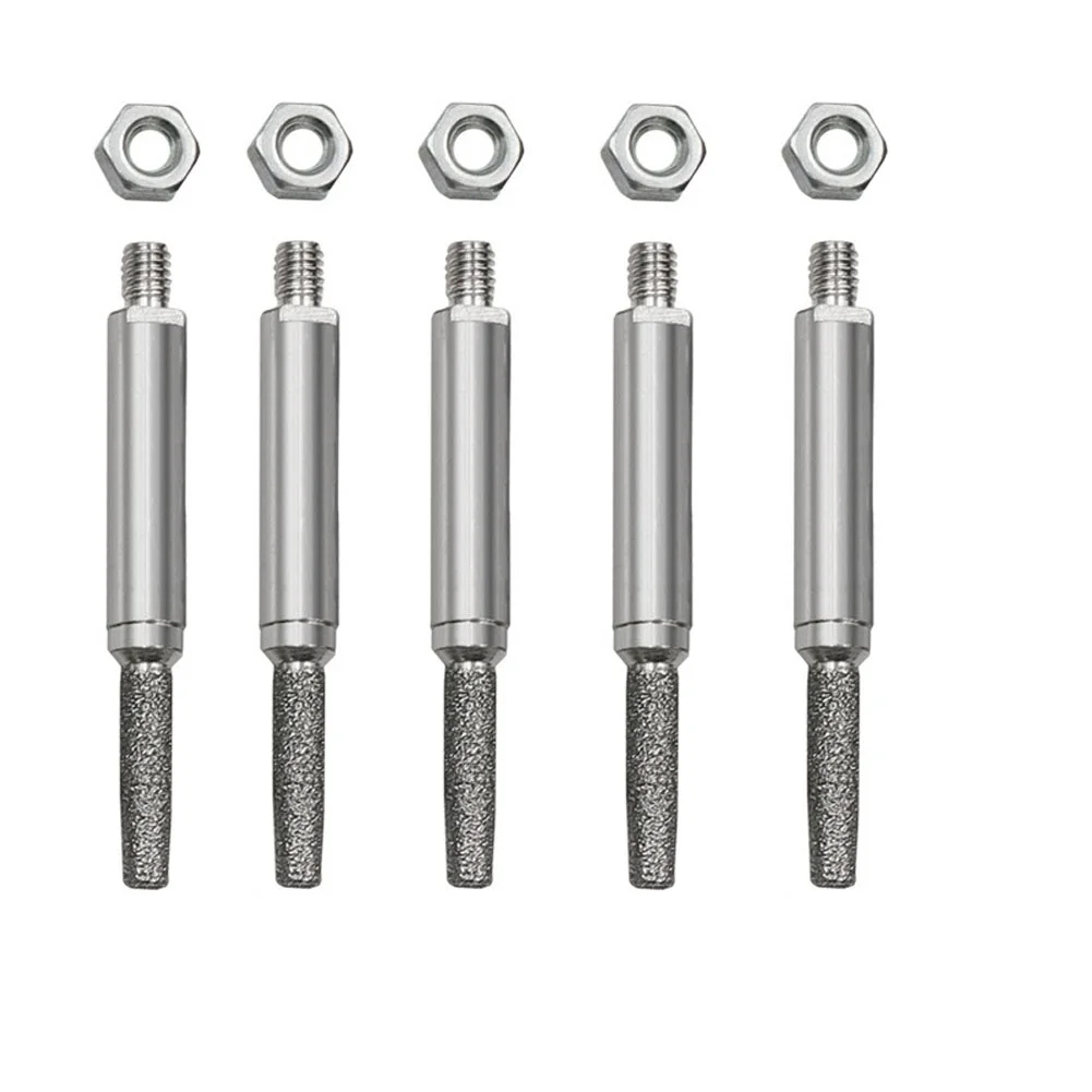 Professional 5PCS Burr Sharpening Kit for Chain Saws Titanium Plated Emery Grinding Heads for Efficient Cutting