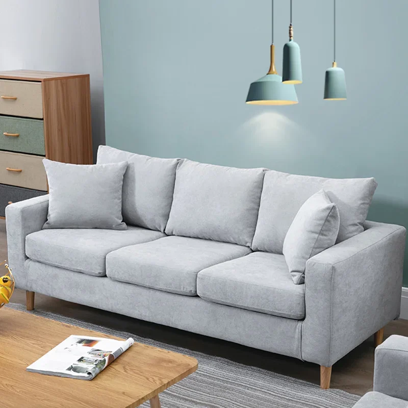 

Wood Legs Scratch Protector Sofa Nordic Style Minimalist Luxury New Wooden Sofa De Dos Personas Grandes Redondo Home Furniture