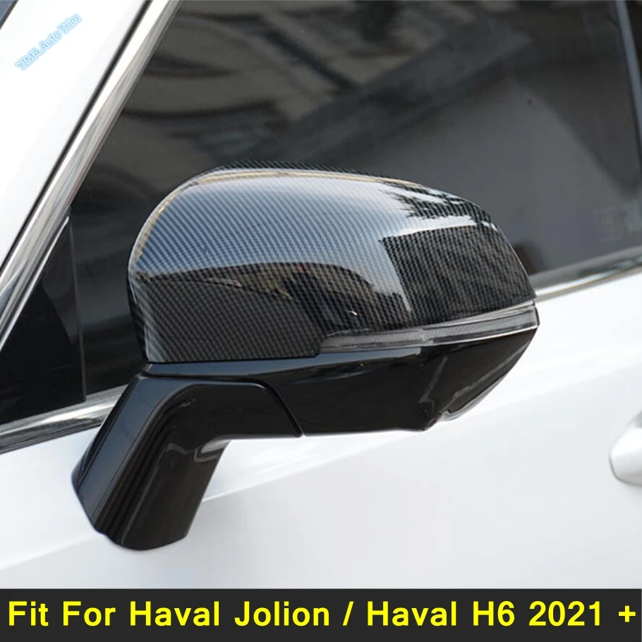 Door Rearview Mirror Decor Shell Cover Housing Trim For Haval Jolion / Haval H6 2021 - 2024 Chrome / Carbon Fiber Accessories