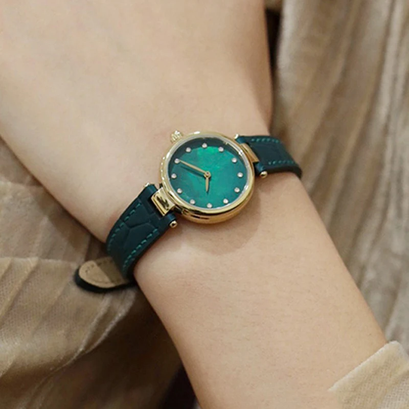 12 مللي متر الشق جلد البقر حزام الساعات ل COA-CH/Ko-ch بارك سلسلة صغيرة الأخضر ساعة 14503534 14503535 خمر حزام سوار