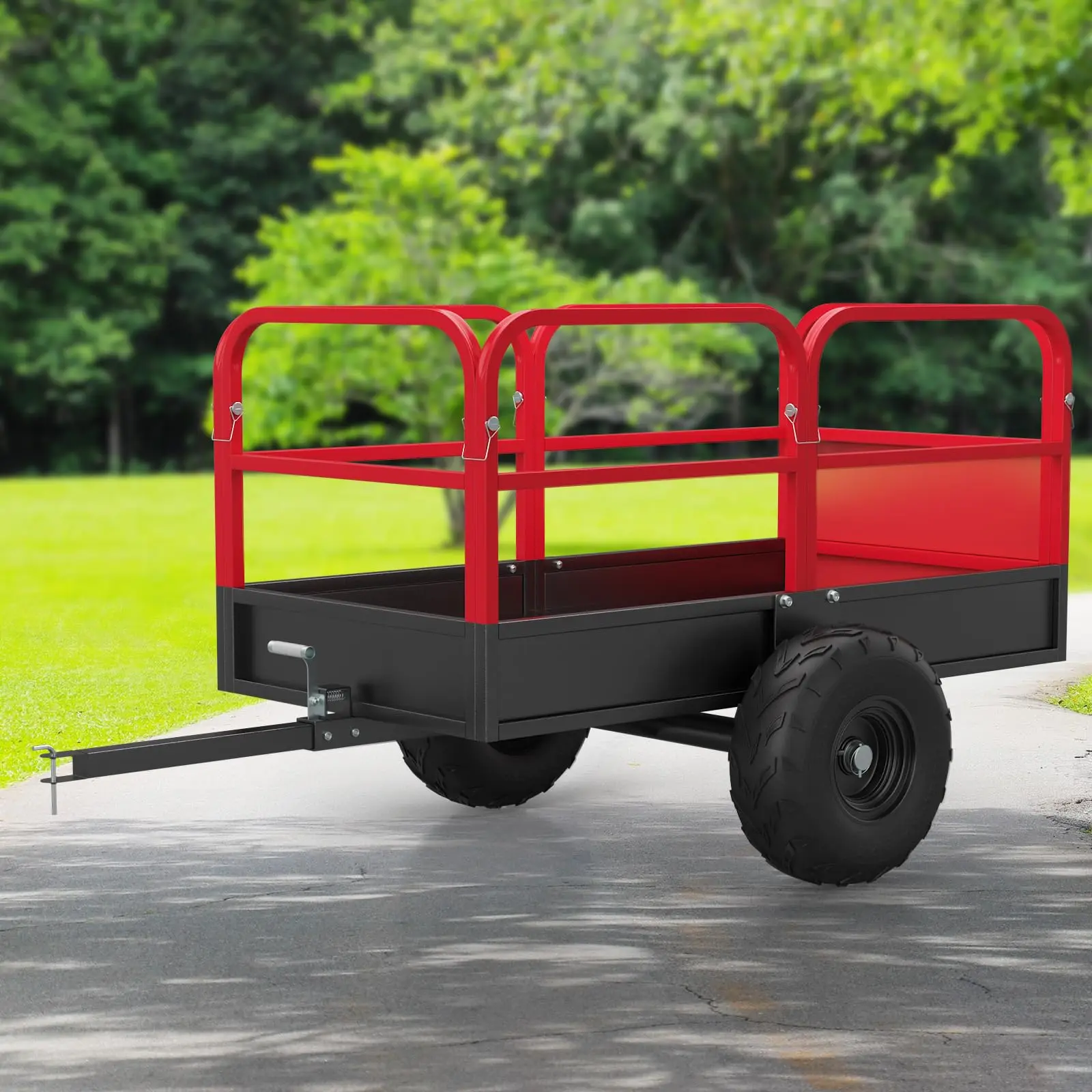 Outdoor Heavy Duty Dump Cart 1700lbs Large Capacity Garden Trailer with