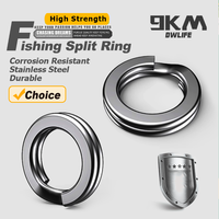 Fishing Lures Split Rings 50~200Pcs Fishing Accessories Stainless Steel Fishing Hooks Connectors Snap Fishing Ring 15~55kg Black
