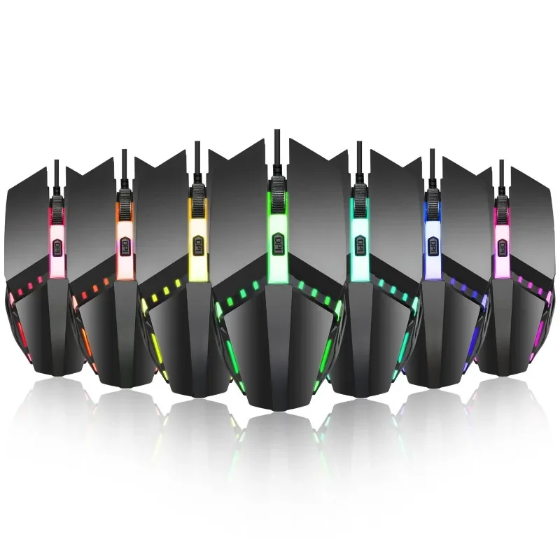 

EOENKK S200 new wired Mouse Colorful Light Up Gaming mouse 4D Ergonomic design suitable for office gaming