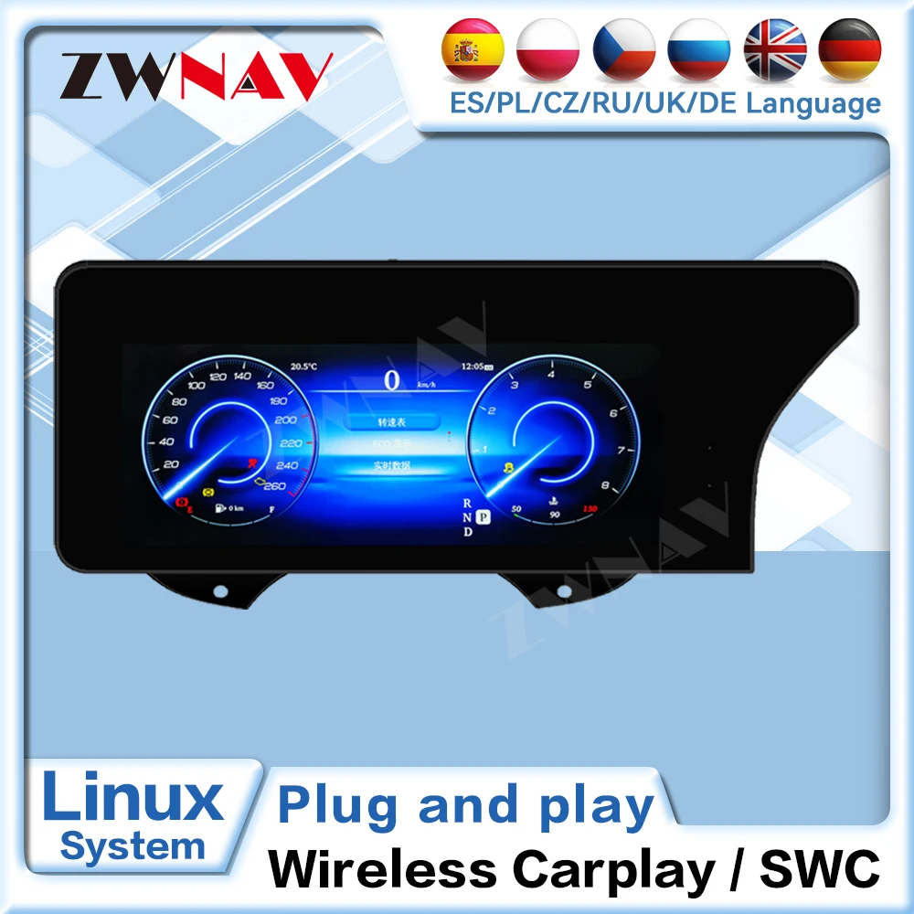 

12.3 inch Digital Dashboard Cluster For Mercedes-Benz Violet Variant virtual LCD Instrument Panel Cockpit Speedometer Dashboard