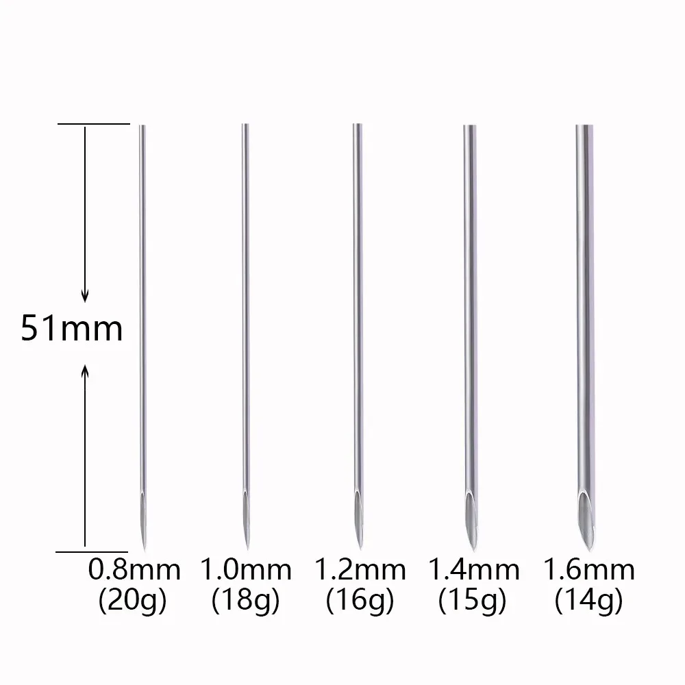 1/20 sztuk igła do przekłuwania ciała stal chirurgiczna jednorazowe sterylizowane igły do tatuażu ucho nos wargi Piercing biżuteria do ciała