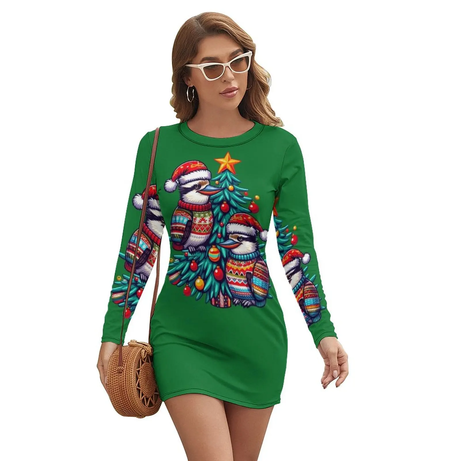

Christmas Kookaburra Long-sleeved Dress women's luxury party dress dresses for woman summer women's dress 2024