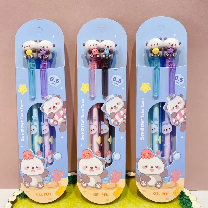 

24SET/ лот KAWAII морской вытяжной пресс гель Пен мило 0,5 мм черные чернильные нейтральные ручки для написания канцелярских школьных принадлежностей