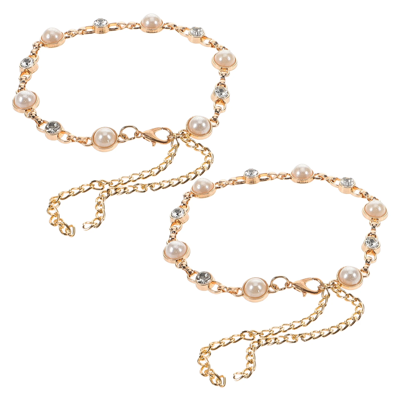 

Diamond Encrusted Heel Straps Faux Pearl Shoe Straps For Heel Chain Ankle Buckle Extender Adjustable Shoe Bracelet