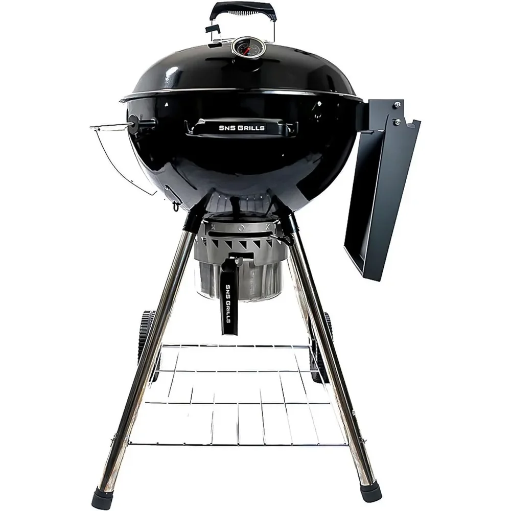 Grills Kettle Grill with Deluxe Insert and Easy Spin Grate for Two-Zone Charcoal Grill Cooking