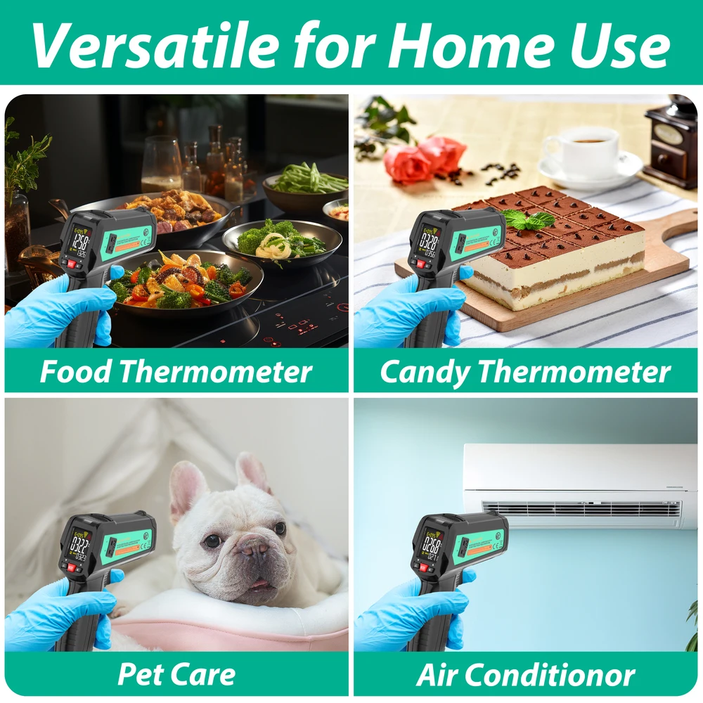 MASTFUYI 13 Laser Point Infrared Thermometer, Non-contact -50~580°C Digital Laser Temperature Meter Gun, Temperature Sensor