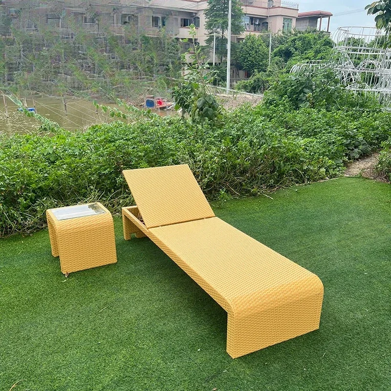 Outdoor loungers patio balcony rattan leisure, bed beach chairs swimming pool hot spring spa club