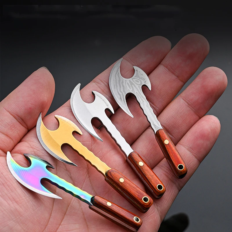 Mini Axe Unwrapping Package Keychain Small Vegetable Knife Carrying Knife EDC Mini Gift Knife Unwrapping Express Knife Fashion