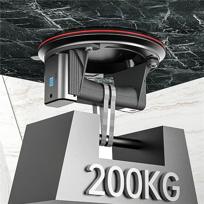 Ventouse à vide électrique lourde, capacité de charge de 200KG, charge de 8 pouces, un bouton pour démarrer le levage, ventouse pour carreaux de verre