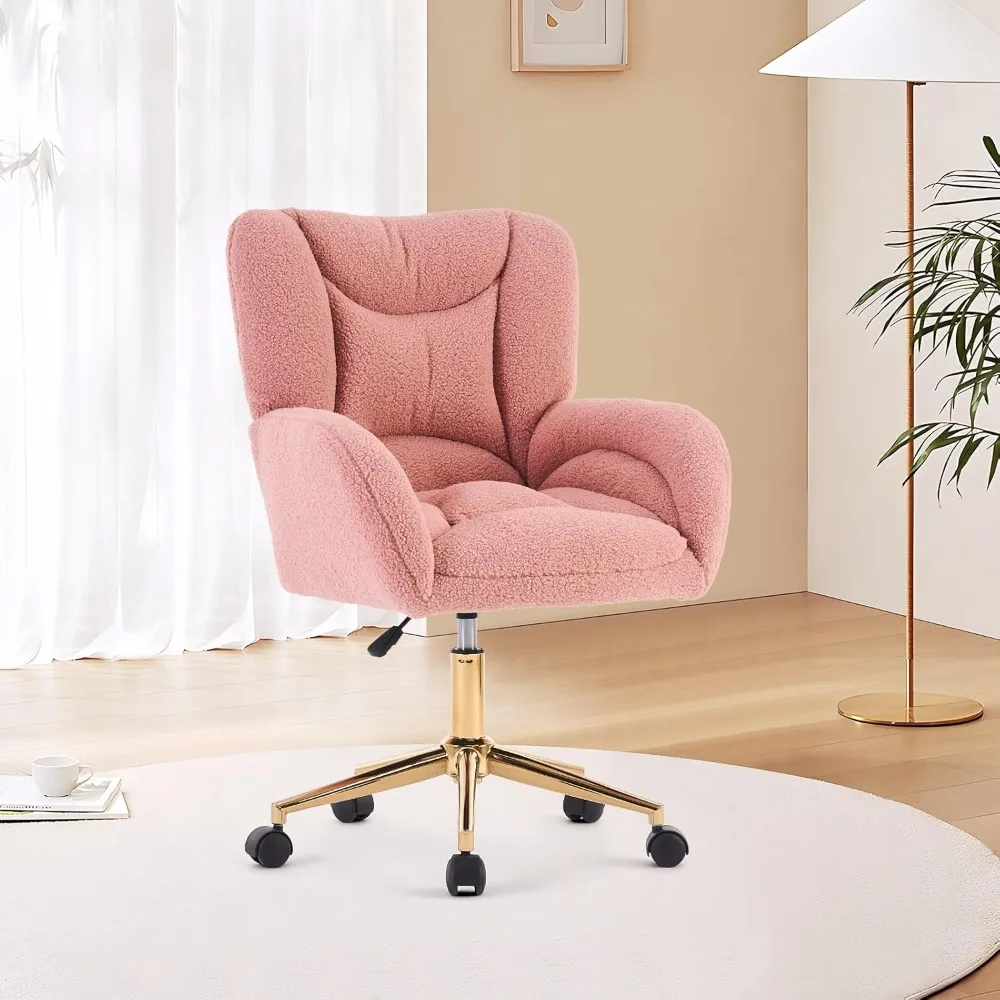 كرسي مكتب منزلي من القماش المخملي، كراسي مكتب مريحة قابلة للتعديل 360 درجة °   كرسي مهام الكمبيوتر المنجد الدوار لغرفة المعيشة تشا