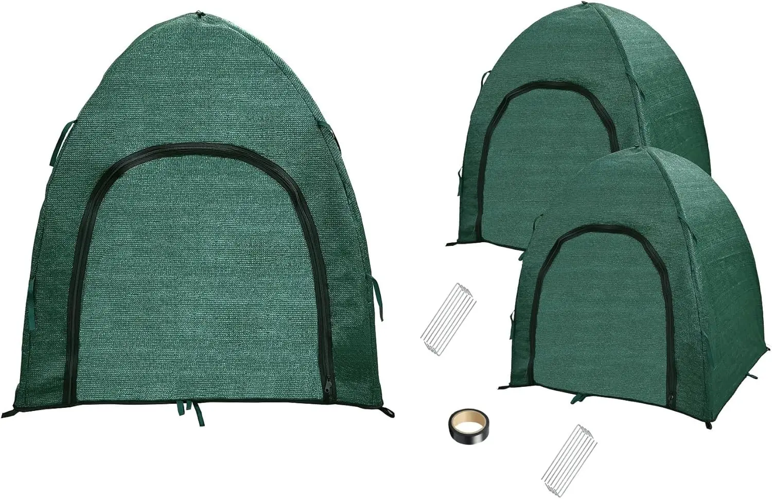 

Зимние укрытия для растений с дверцей на молнии - 2 штуки, для защиты от снега, мороза и солнца, прочные уличные укрытия для кустарников