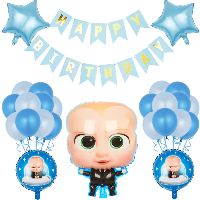 Disney Cartoon The Boss Baby Series per bambini Compleanno Decorazione per feste a tema Forniture Set di palloncini in pellicola di alluminio