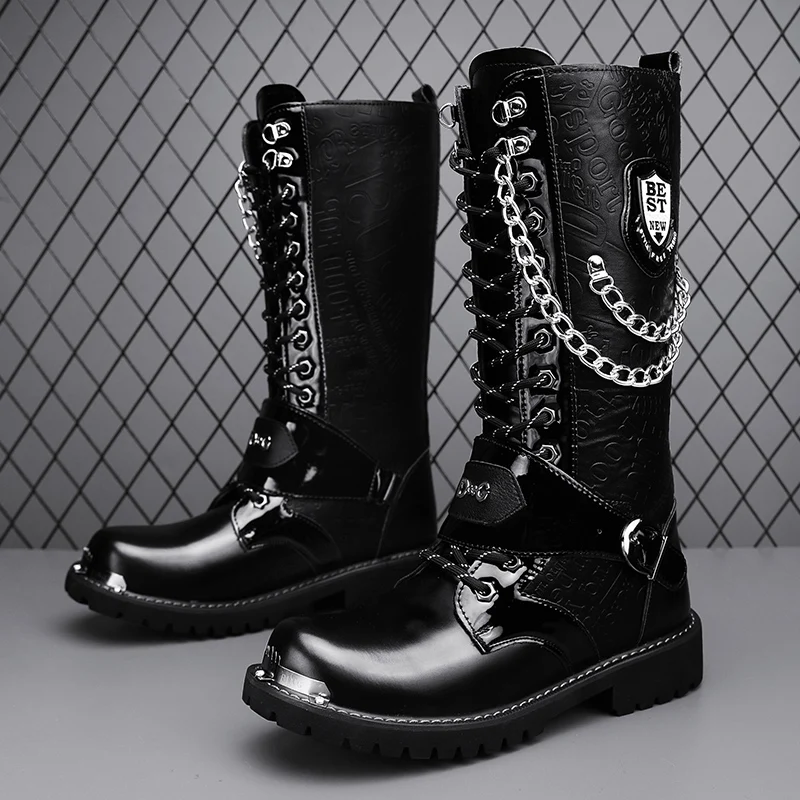 

Motorcycle protective boots men's style four season high top off-road anti slip wear-comfort resistant breathable riding boots
