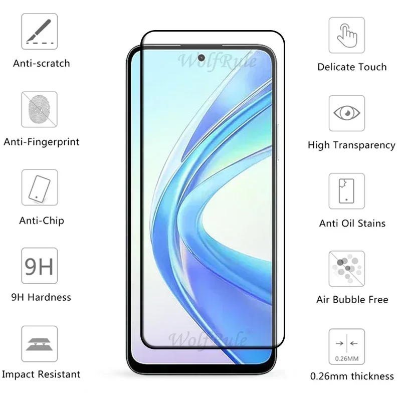 6 في 1 لهاتف Honor X7b زجاج Huawei Honor X7b زجاج مقسى 9H HD غطاء كامل غراء واقي شاشة فيلم الهاتف Honor X7b Len Glass